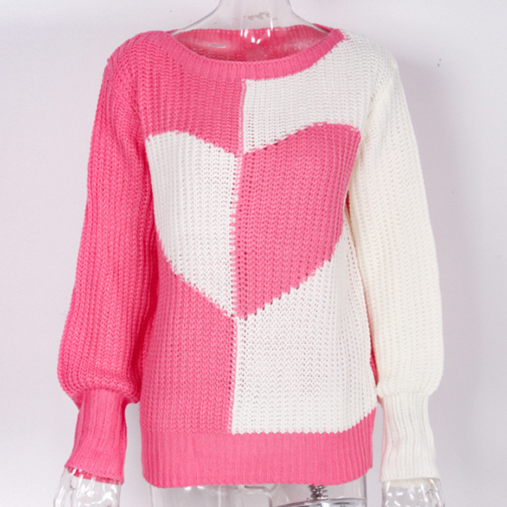 Women's Chic Cashmere Heart Knitted Sweater | Ideal for Autumn/Winter